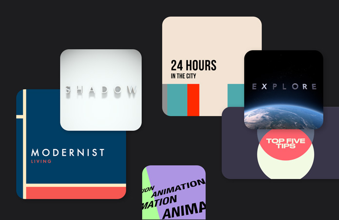 Range of graphic designs available in the Final Cut Pro library