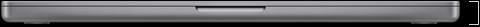MacBook Pro, silver color, front, closed, height measurement